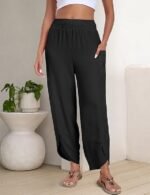 ANRABESS Womens Wide Leg Palazzo Capri Pants
