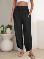 ANRABESS Womens Wide Leg Palazzo Capri Pants - Image 3