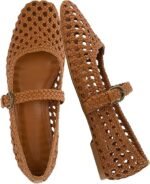 CUSHIONAIRE Weston Hand Woven Mary Jane Flats