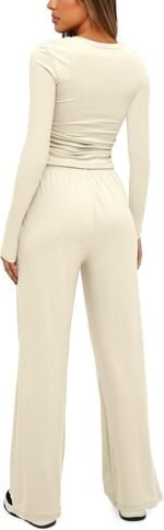 Darong Casual Matching Set: 2 Piece Long Sleeve Lounge & Travel Outfit for Women - Image 2