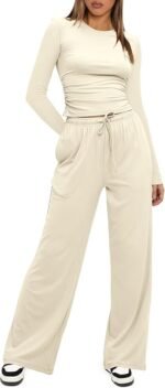 Darong Casual Matching Set: 2 Piece Long Sleeve Lounge & Travel Outfit for Women - Image 4