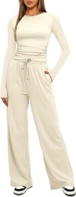 Darong Casual Matching Set: 2 Piece Long Sleeve Lounge & Travel Outfit for Women - Image 3