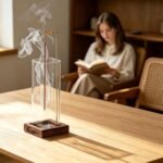 Ceremony Incense Holder, Wooden Incense Holder for Sticks with Glass Ash Catcher - Image 4