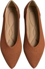 TINGRISE Elegant Pointed Toe Knit Flats