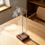 Ceremony Incense Holder, Wooden Incense Holder for Sticks with Glass Ash Catcher - Image 2