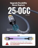 HDMI Cable 48Gbps 6.6FT/2M, Certified Ultra High Speed HDMI Cable Braided Cord- 8K 10K 4K - Image 2