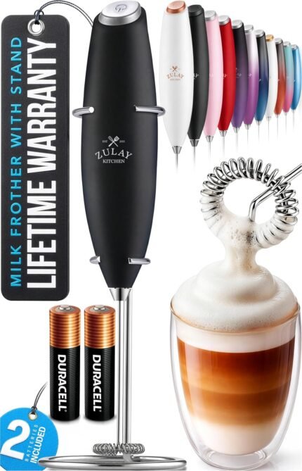 Electric Whisk & Milk Frother for Lattes, Matcha, and Protein Shakes from zulay