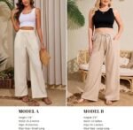 KICZOY High Waisted Wide Leg Beach Pants with Pockets - Image 2